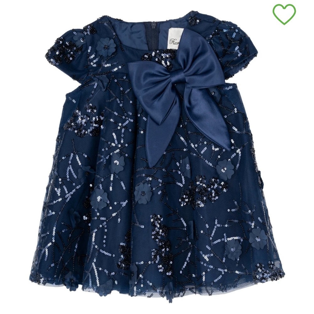 Rare Editions Navy Blue Sequin Dress
